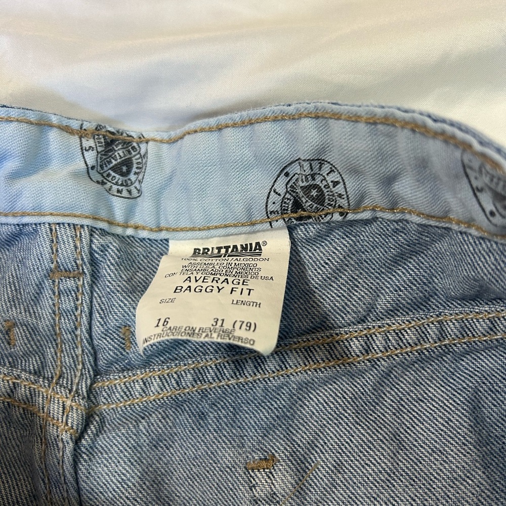Vintage 90s Brittania  Denim Jeans Waist Tapered Leg Womens Size 16 Pleated - Picture 7 of 11